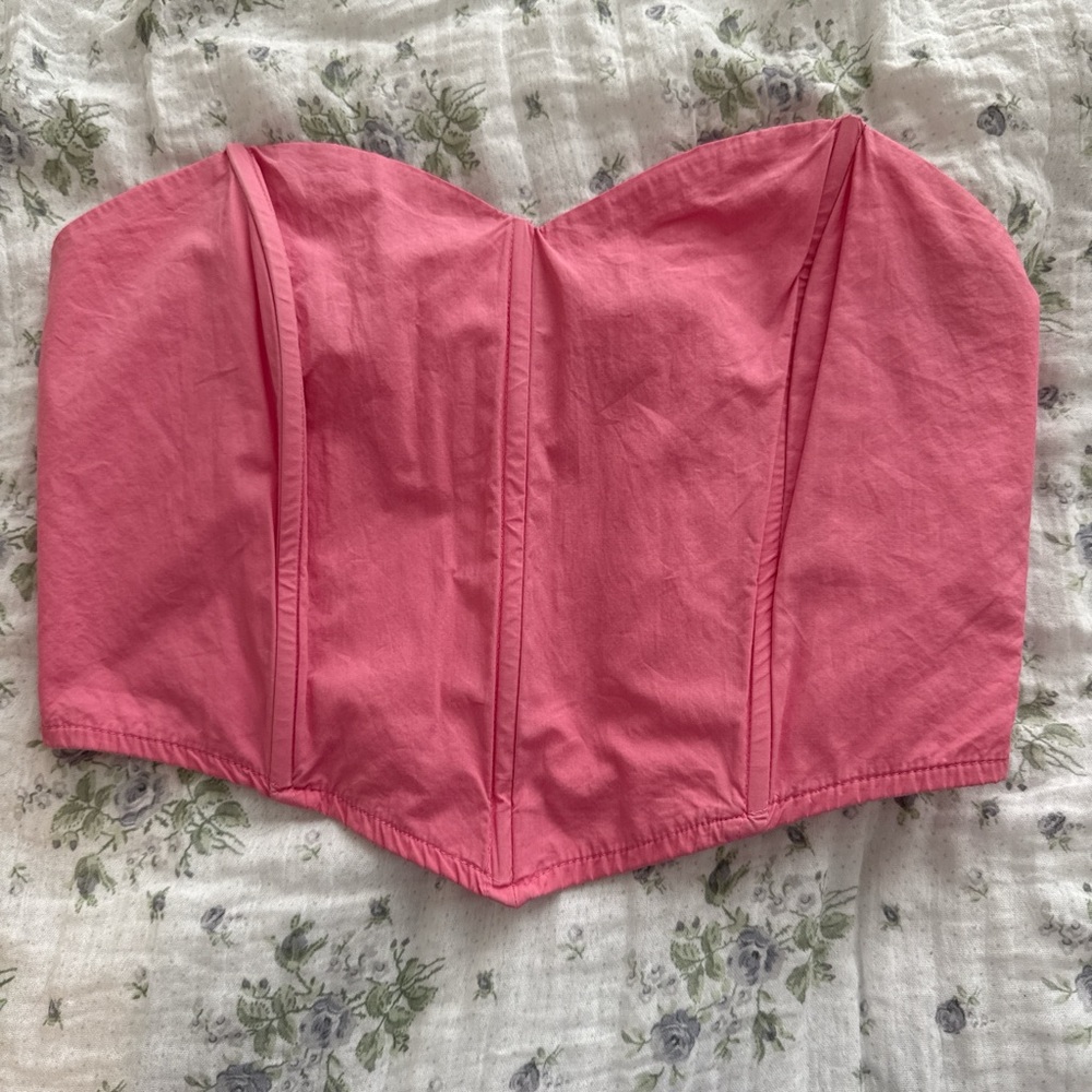 La Hearts Pink Strapless Corset Top